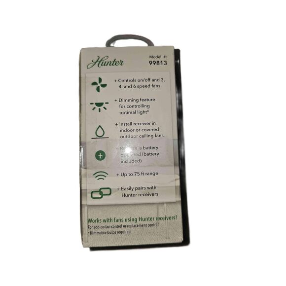 Universal Remote Ceiling Fan Hunter Matte Black Control 3 Speeds Dimming remote - Picture 4 of 10